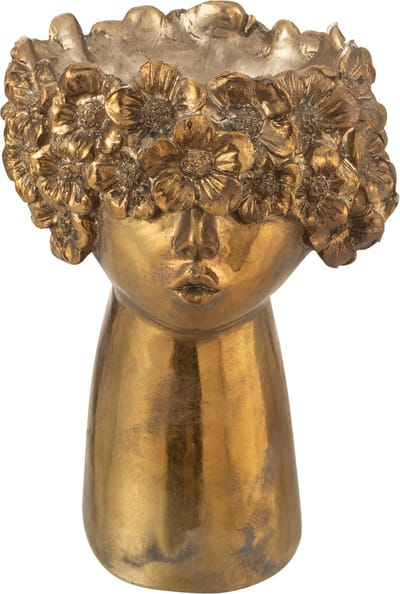 J-Line bloempot Nebu - polyresin - goud - small