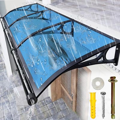 Deurluifel - Entree afdak - Huis beschermen - Duurzaam polycarbonaat - 60 x 120 cm - Blauw