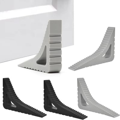 Deurstopper en Raamwig Set (4 Stuks) - Flexibele Deurwiggen van TPR voor Veiligheid en Ventilatie