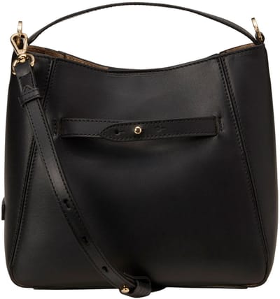 Marc O'Polo Leren handtas schoudertas Tilda Hobo Bag Black zwart