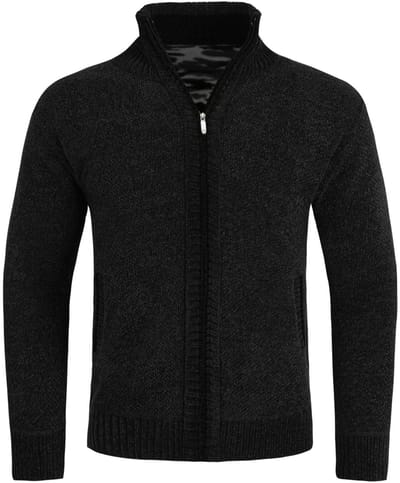 ALLTHEMEN Heren Vest Warme Winter Cardigan Met Rits - Gebreide Fleece Vest - L