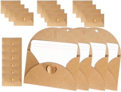 Dailygoods- Mini-enveloppen 14 stuks - Kraftpapier - Blanco om zelf te beschrijven - Cadeaubonnen - Kaarten voor cadeaukaarten - Betrouwbare keuze - Cadeau-enveloppen