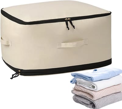 Opbergzakken Kleding - Dekbed Organizer - Kast Opruimen - Met Handvat Ritssluiting - 52x42x30cm - Zwart