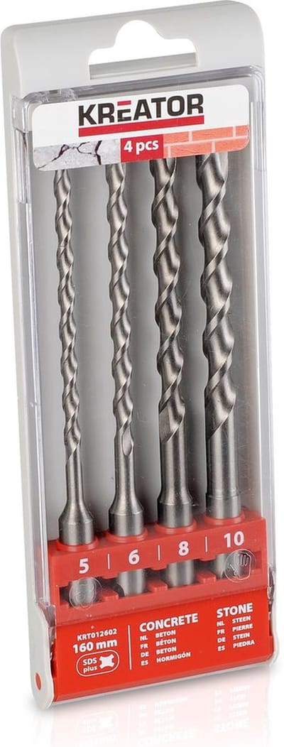 Kreator - Accessories - KRT012602 - Sds borenset - 5-6-8-10x160mm - 4 st.