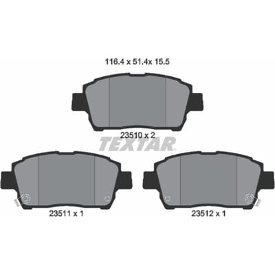 Remblokset TEXTAR 2351002, voor