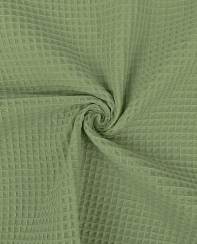 Wafelstof Donker Oud Groen – 100% Katoen – 150 cm Breed – Oeko-Tex – 230 gr/m² – Voor Baby & Interieur