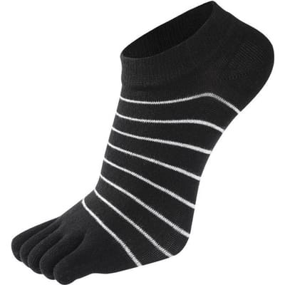 Chaussettes confortables à cinq doigts pour femmes, chaussettes courtes en coton à cinq doigts One Size black