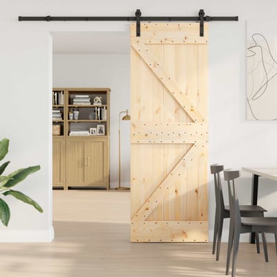 vidaXL - Schuifdeur - NARVIK - 70 - x - 210 - cm - (213,5 - cm) - Naturel - en - Zwart