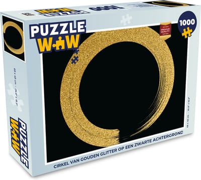 Puzzel Cirkel van gouden glitter op een zwarte achtergrond - Legpuzzel - Puzzel 1000 stukjes volwassenen