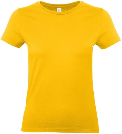 B&C Basic dames t-shirt - goudgeel - met ronde hals - katoen M