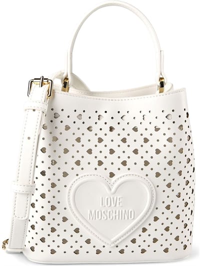 Love Moschino Basket Laminated Schoudertas 22 cm - Dames - white