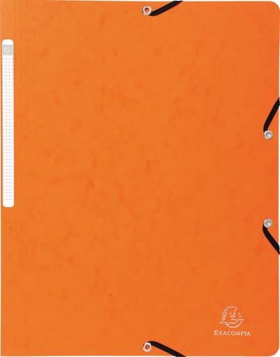 Exacompta 25x Elastomap zonder klep in glanskarton 400gm2 - A4 - Oranje - 5564E