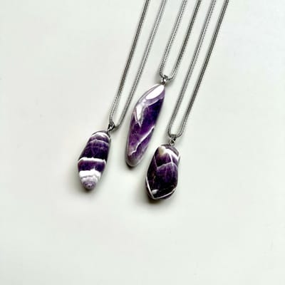 Gemstone ketting Amethist Zebra
