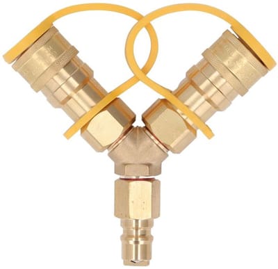 Dailygoody - Gas Y-splitter - Messing Rubber - Eenvoudige Bediening