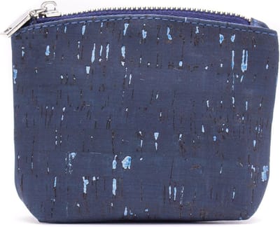 green-goose® Kurk Kleingeld Portemonnee | 11.5x9x3.5 cm | Blauw Spikkel | Vegan | Peta Approved | 100% Natuurlijk Kurk | Duurzaam | Biologisch Afbreekbaar