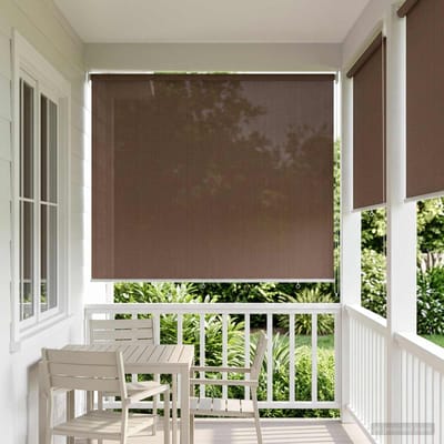 vidaXL - Buitenrolgordijn - 90% - UV-blok - Taupe - 220 - x - 140 - cm - HDPE
