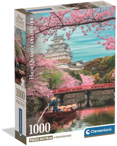Clementoni - Puzzel - 1000 Stukjes - Himeji Kasteel in Lente - High Quality Collection