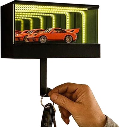 GELLDG Autosleutelhouder geschikt voor in de garage - Sleutelhanger met LED-verlichting - Sleutelhaak geschikt voor autosleutels - Automodel niet inbegrepen