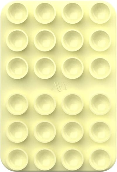 AVY Magnetische Liquid Silicone Zuignap Telefoonsticker / Telefoonhouder | Compatibel met MagSafe | Zelfklevende Telefoonhouder voor Spiegel, Raam en Muur | Handsfree Video's Maken | Butter Yellow