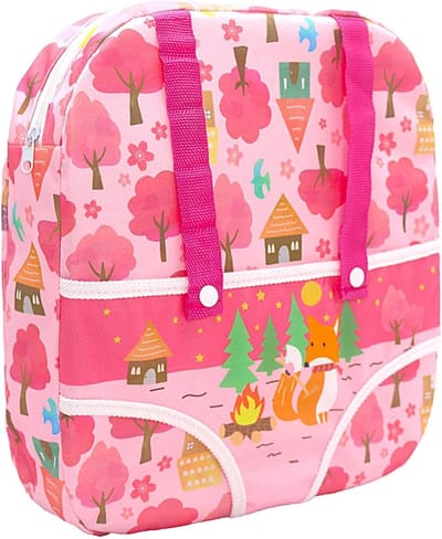 Poppenhouder - Draagzak poppen - Spelend ouderschap - Voor en achter draagbaar - 12-18 inch poppen - Rood