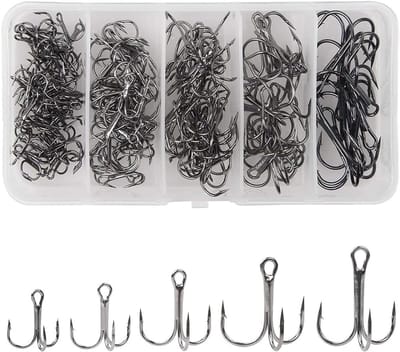 Super scherpe carbonstalen triple fishing hooks - 50 stuks voor zoet- en zoutwater vissen, maten 2/4/6/8/10#