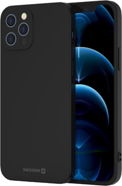 Swissten Soft Joy Hoesje - Geschikt voor iPhone 12/12 Pro - Zwart