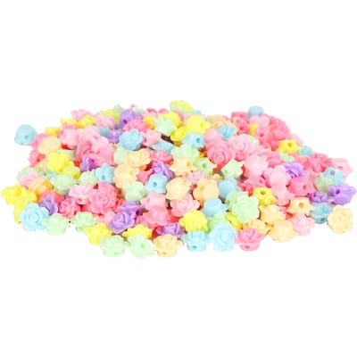 300 Pièces Perles Fleurs Plastique Enfants DIY Accessoires Bijoux Matériaux Création Artisanale Fournitures