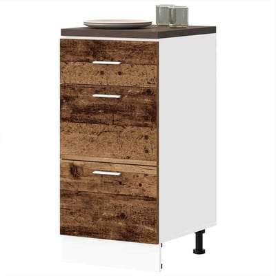 Keukenkast Onderkast - Buffetkast Keuken - Keuken Opbergen - Oude Houtlook - 40 x 46 x 815 cm - Bruin