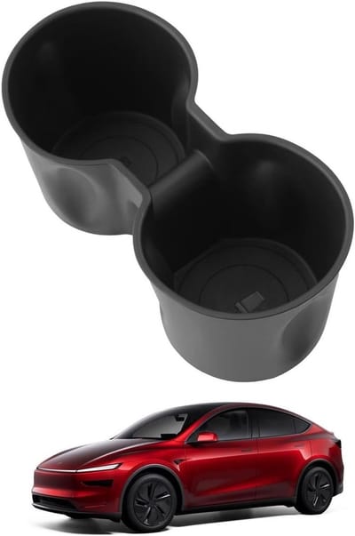 Model Y 2025 Juniper Center Console met bekerhouder, siliconen bekerhouder en mini-opbergruimte, antislip ontwerp en stabiele driehoekige bodem