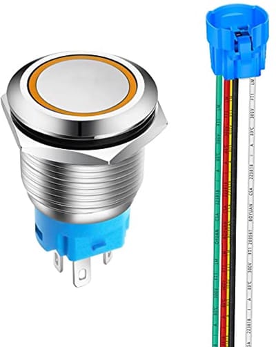 Roestvrijstalen Drukknop 12V-24V met LED - Waterdichte AAN-UIT Schakelaar 1NO1NC SPDT