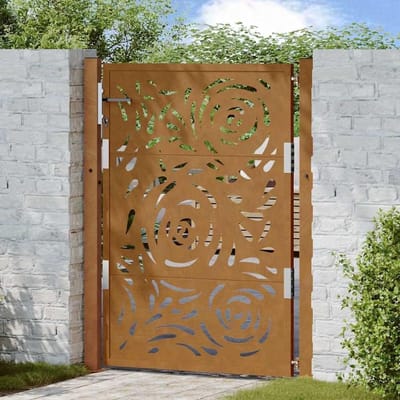 Tuinpoort - Hekpoort Opritpoort - Tuin Afschermen - Weerbestendig Staal - 105 x 130 cm - Bruin
