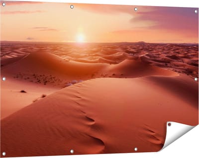 Gards Tuinposter Woestijn in de Sahara bij Zonsondergang - 120x80 cm - Tuindoek - Tuindecoratie - Wanddecoratie buiten - Tuinschilderij