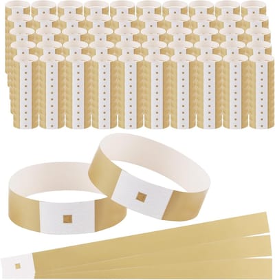 Papieren Polsbandjes Goud, 19mm x 250mm, 1000 Stuks voor Evenementen, Festivals en Concerten