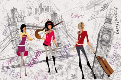 Fotobehang - London Style 375x250cm - Vliesbehang