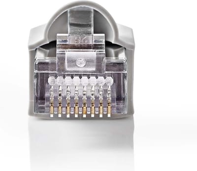 Nedis RJ45-Connector - Male - Solid FTP CAT5e - Recht - Vernikkeld - 10 Stuks - Polycarbonate - Grijs / Transparant - Doos