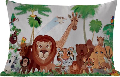 Buitenkussens - Tuin - Wilde dieren - Jungle - Leeuw - Tijger - Meisjes - Kids - Jongens - 50x30 cm