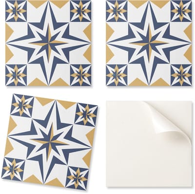 PVC vinyl tegelset met geometrische sterren in vierkanten, 20x20x20 cm