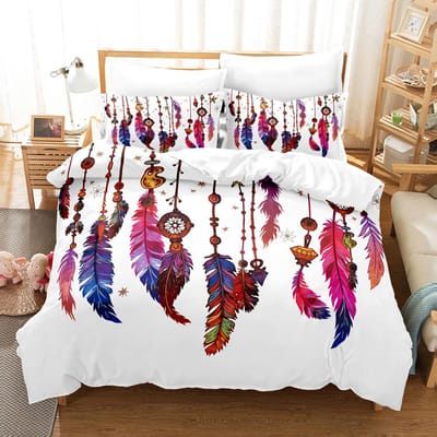 Ensemble de couette bohème mandala, housse de couette de luxe, taille double, boho, dekbedovertrek, 240x220, haute qualité Amérique du Nord EU single(135x200cm)