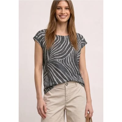 Shirt met hangende schouders in burnout-look