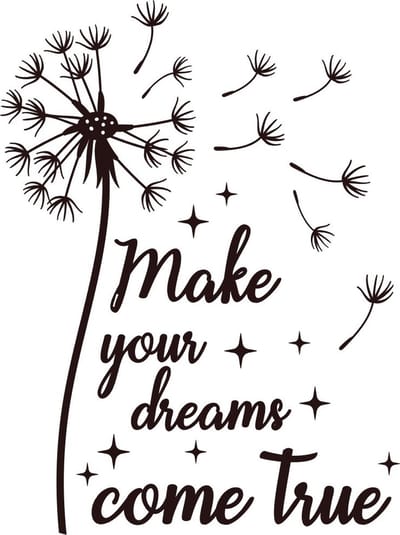 Muur - raam sticker make your dreams come true - wall art -