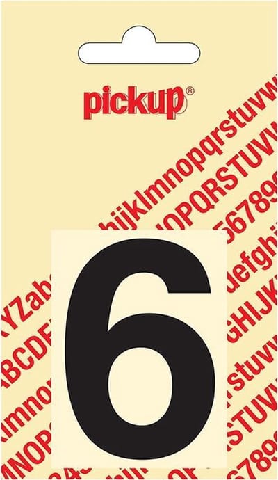 Pickup plakcijfer Helvetica 60 mm - zwart 6