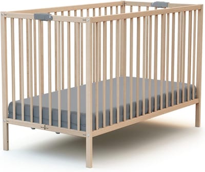 Opvouwbaar babybed 60x120 cm | Massief beukenhout | Compact reisbed | Comfortabele nachten