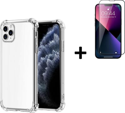 Hoesje Geschikt voor iPhone 13 Pro Max - Screenprotector iPhone 13 Pro Max - iPhone 13 Pro Max Hoes Transparant Shock Proof Case + Full Screenprotector