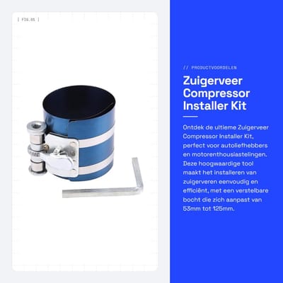 Dailygoods- Zuigerveer Compressor Installer - Verstelbare Bocht 53mm-125mm - Zuigerinstallatie Gereedschap - Verenstaal - Gewicht 284g - Geschikt voor diverse diameters