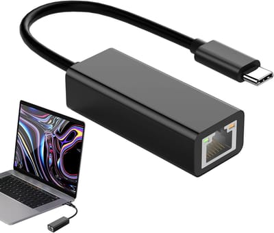 USB C Ethernet Adapter - Netwerk Hub - Stabiele Internet Verbinding - Snelle Data Overdracht - 100 Mbps Snelheid - Zwart
