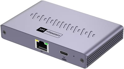 Ethernet Splitter - Netwerkverdeler - Internet Delen - Vier Poorten - 102x65x13mm - Grijs