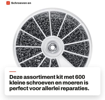 Dailygoods - Schroeven en Moeren Assortiment Kit met 600 Stuks