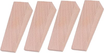 Houten Deurwig - Deurstop - Voorkomt Dichtslaan - Versterkt Hol Ontwerp - 9 x 7 x 6 cm - Houtkleur
