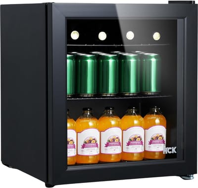 VIN® Professionele Horica Minibar Koeling – Wijnkoelkast 48L – Flessenkoelkast met Glazen Deur – Mini Koelkast met Glazen Deur – Kleine Drankenkoelkast – 2 Opslagniveaus – Minibar - F