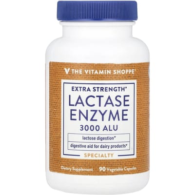 The Vitamin Shoppe, Lactase-enzym, Extra Sterkte, 3.000 ALU, 90 Veggie Capsules